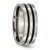 Chisel Titanium Polished Black Enamel Grooved 8 mm Flat Wedding Band - View 4