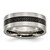 Chisel Titanium Polished with Black Carbon Fiber Inlay Flat 8 mm Wedding Band