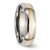 Chisel Titanium Polished with 14K Gold Inlay 6 mm Wedding Band, Half Round - View 4