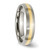 Chisel Titanium Brushed with 14K Gold Inlay 5 mm Wedding Band, Half Round - View 4