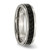 Chisel Titanium Polished Black Enamel Braid Design 6 mm Ridged Edge Wedding Band, Flat - View 4