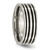 Chisel Titanium Polished Black Enamel Striped 8 mm Flat Wedding Band - View 4