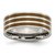 Chisel Titanium Polished Brown Enamel Striped 8 mm Flat Wedding Band