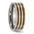 Chisel Titanium Polished Brown Enamel Striped 8 mm Flat Wedding Band - View 4