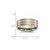 Titanium Brushed with Sterling Silver Inlay 8 mm Flat Wedding Band, 8 mm Wide - View 6