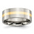 Chisel Titanium Polished with 14K Gold Inlay 8 mm Flat Wedding Band - TB220