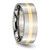 Chisel Titanium Polished with 14K Gold Inlay 8 mm Flat Wedding Band - TB220 - View 4