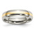 Chisel Titanium Polished with 14K Gold Inlay 5 mm Wedding Band, Half Round