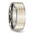 Chisel Titanium Polished with 14K Gold Inlay 8 mm Flat Wedding Band - TB227 - View 4