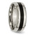 Chisel Titanium Polished Black Enamel 8 mm Beveled Edge Wedding Band - View 4