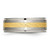 Titanium 8 mm Yellow Ion-Plated Satin/Polished Ridged Edge Wedding Band - View 3