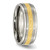 Titanium 8 mm Yellow Ion-Plated Satin/Polished Ridged Edge Wedding Band - View 4