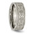 Chisel Titanium Brushed Center 8 mm Scroll Design Wedding Band, Flat - View 4