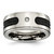 Chisel Titanium Polished Black Ion-Plated Cables 0.05ct Diamond 10 mm Wedding Band, Flat