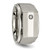 Chisel Titanium Satin and Polished 0.05ct Diamond Signet Wedding Band, 9 mm - View 5