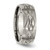 Chisel Titanium Brushed Flame Laser Design 8 mm Wedding Band, Half Round - View 4