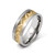 Titanium Brushed and Yellow Ion-Plated Men'S 8 mm Wedding Band - View 7