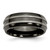 Titanium Grey & Black Ti Brushed and Polished 8 mm Wedding Band