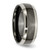Chisel Titanium Grey and Black Ti Polished 8 mm Wedding Band - View 4