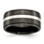 Titanium Black Ti with Sterling Silver Inlay Polished 10 mm Wedding Band