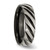 Chisel Titanium Brushed and Polished Black Ion-Plated 6 mm Grooved Wedding Band, Half Round - View 4