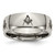 Chisel Titanium Polished Masonic Laser Design 8 mm Wedding Band, Half Round