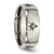 Chisel Titanium Polished Masonic Laser Design 8 mm Wedding Band, Half Round - View 4