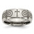 Chisel Titanium Polished Cross Laser Design 8 mm Wedding Band, Half Round - TB2P