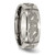 Chisel Titanium Polished Cross with Flames Laser Design 8 mm Wedding Band, Half Round - View 4