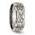 Chisel Titanium Polished Flame Laser Design 8 mm Wedding Band, Half Round - View 4