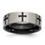 Chisel Titanium Brushed Black Ion-Plated Cross 7 mm Wedding Band, Flat