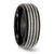 Titanium Brushed & Polished Black Ion-Plated Striped 8 mm Wedding Band - View 4