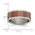 Chisel Titanium Brushed Center Brown Ion-Plated 8 mm Grooved Edge Wedding Band, Flat - View 6