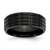 Chisel Titanium Brushed Black Ion-Plated 8 mm Grooved Wedding Band