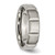 Chisel Titanium Satin and Polished 6 mm Grooved Wedding Band, Flat - View 4