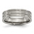 Titanium Polished and Satin 6 mm Grooved Wedding Band