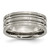 Chisel Titanium Polished and Satin 8 mm Grooved and Notched Wedding Band, Flat