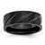 Chisel Titanium Brushed and Polished Black Ion-Plated Swirl Design 8 mm Wedding Band, Flat