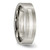 Titanium Brushed with Sterling Silver Inlay 6 mm Flat Wedding Band - TB367 - View 5