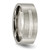 Titanium Brushed with Sterling Silver Inlay 8 mm Flat Wedding Band - TB368 - View 5