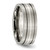 Titanium Brushed with Sterling Silver Inlay 8 mm Grooved Wedding Band - View 4