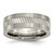 Titanium Sawtooth Design Flat Polished with Brushed Edge 8 mm Wedding Band - TB381