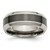 Chisel Titanium Polished with Black Ceramic Center 8 mm Beveled Wedding Band - TB382
