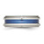 Titanium with Blue Triple Groove 8 mm Polished Wedding Band - View 3