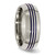 Titanium Polished Blue Ion-Plated8.5 mm Triple Grooved Beveled Edge Wedding Band - View 4