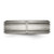 Titanium with Argentium.925 Silver Inlay Ridged Edge 7 mm Wedding Band - View 3