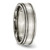 Titanium with Argentium.925 Silver Inlay Ridged Edge 7 mm Wedding Band - View 4