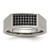Chisel Titanium Brushed and Polished Black Ion-Plated Cubic Zirconia Signet Ring - TB429