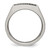Chisel Titanium Brushed and Polished Black Ion-Plated Cubic Zirconia Signet Ring - TB429 - View 2