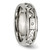 Chisel Titanium with Sterling Silver Inlay Polished 1pt. 0.017ct Diamond 7 mm Wedding Band - View 5
